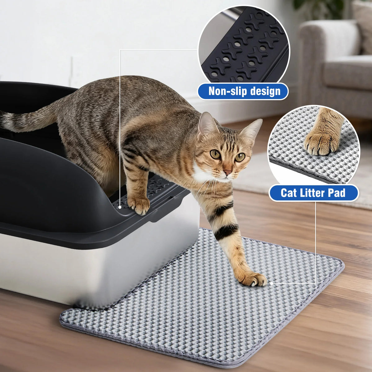 Stainless Steel Covered Cat Litter Box With Lid And Scoop