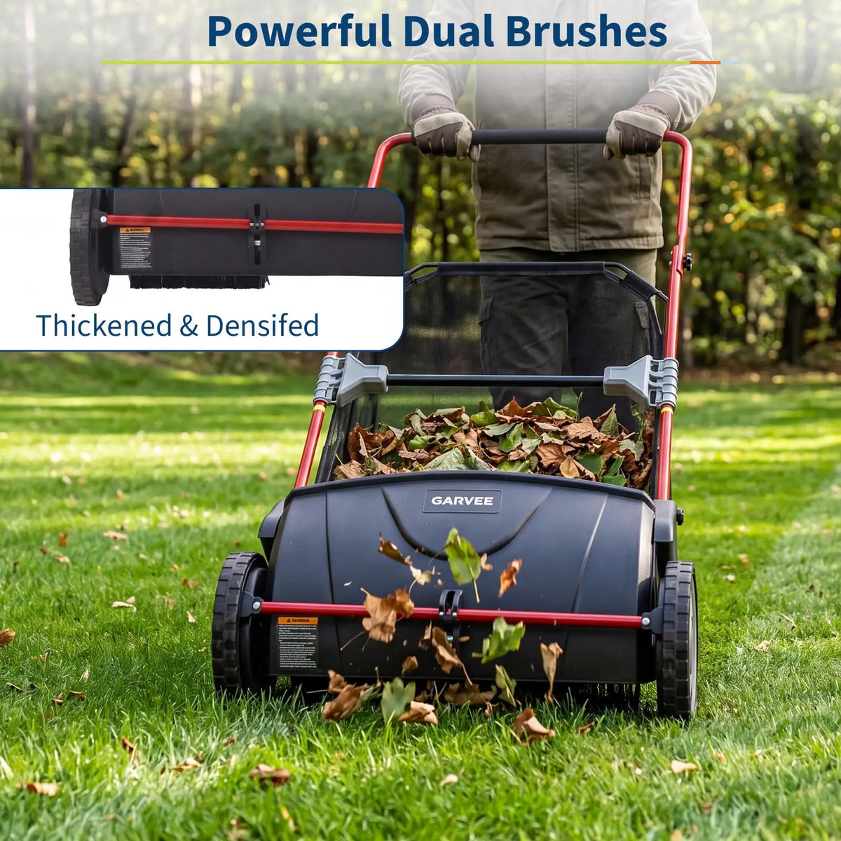 HiMISS Manual Lawn Sweeper For Yard Leaf And Grass Collection