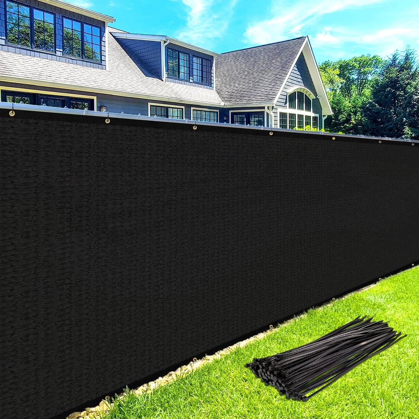 Sunshade Net, Privacy Fence Screen, Outdoor Gap Filling Sunshade Net Multi-Purpose Sail Net with High Toughness and Air Permeability, Reinforced Corners with Brass Buckles, Suitable for Dog House Canopies.