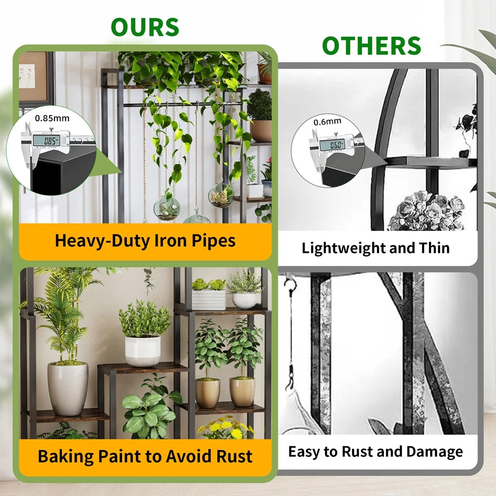 7 Tiered Tall Plant Stand Ladder Plant Rack Storage Shelf for Patio Garden Balcony