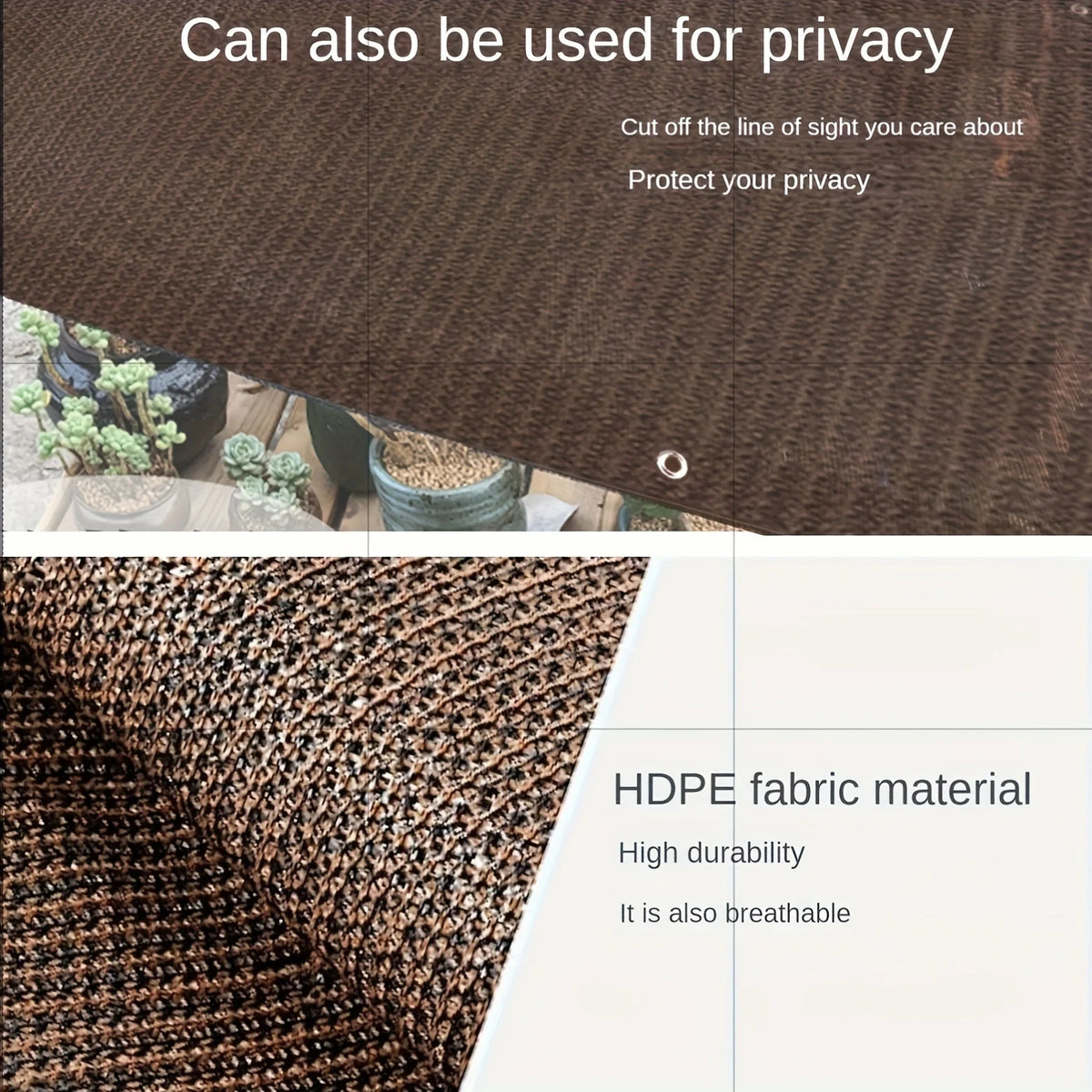 Plant Sunshade Nets, Outdoor Sunshade Nets, Sunshade Nets, High-Density Polyethylene Mesh with Copper Grommets, Uv-Resistant, Breathable and Light-Blocking, Suitable for Greenhouses, Lawns, Pavilions and Terraces