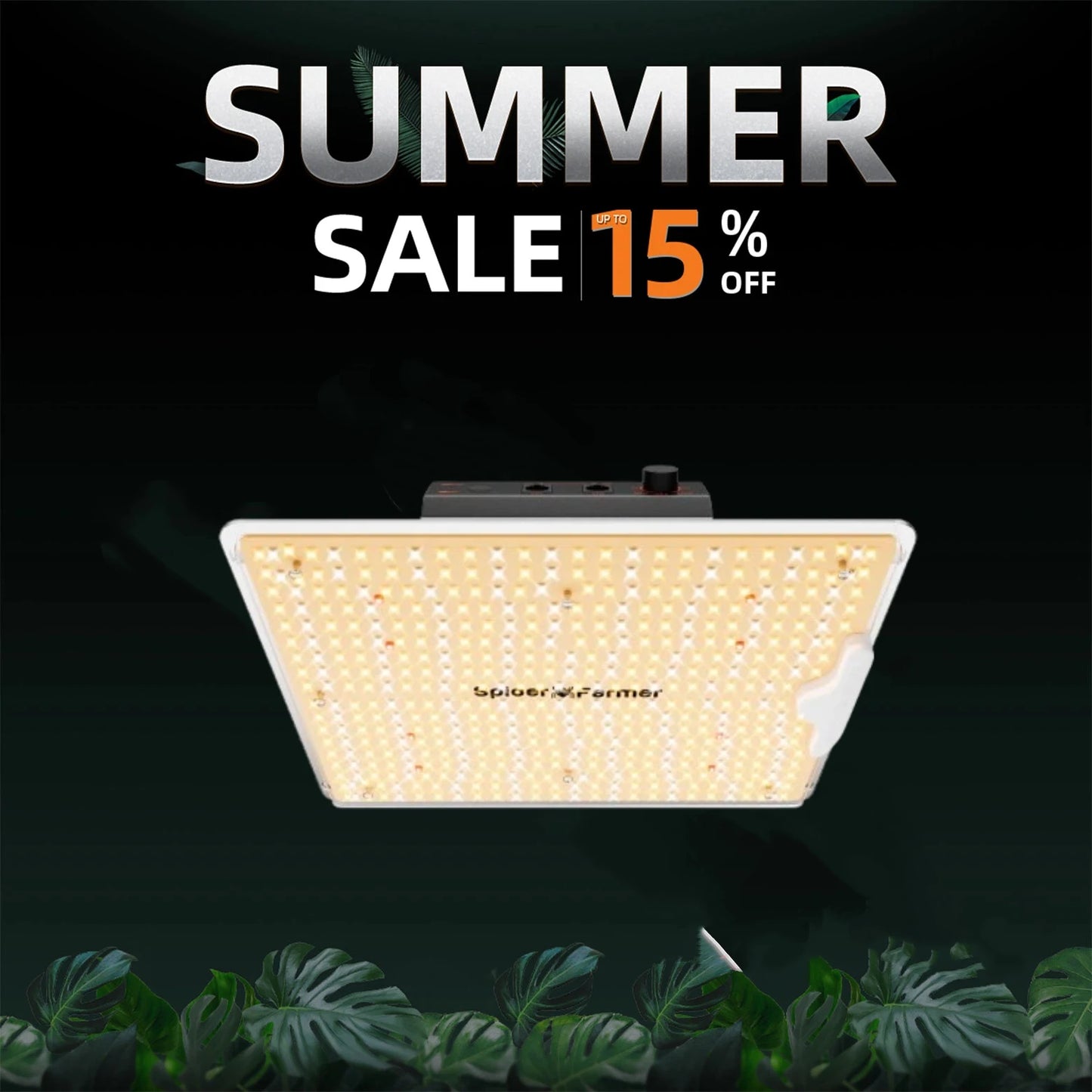 Spider Farmer Dimmable SF1000D LED Grow Light Full Spectrum 100W Lamp for Greenhouse Seedling Veg Flower Plants Seedling