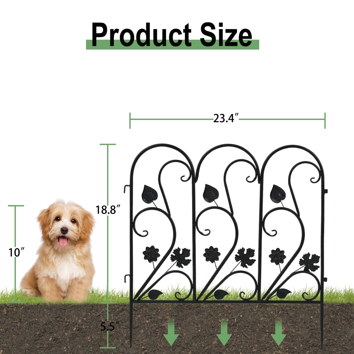 5PCS Decorative Garden Fence Outdoor Garden Balcony Patio Lawn Landscape Fences