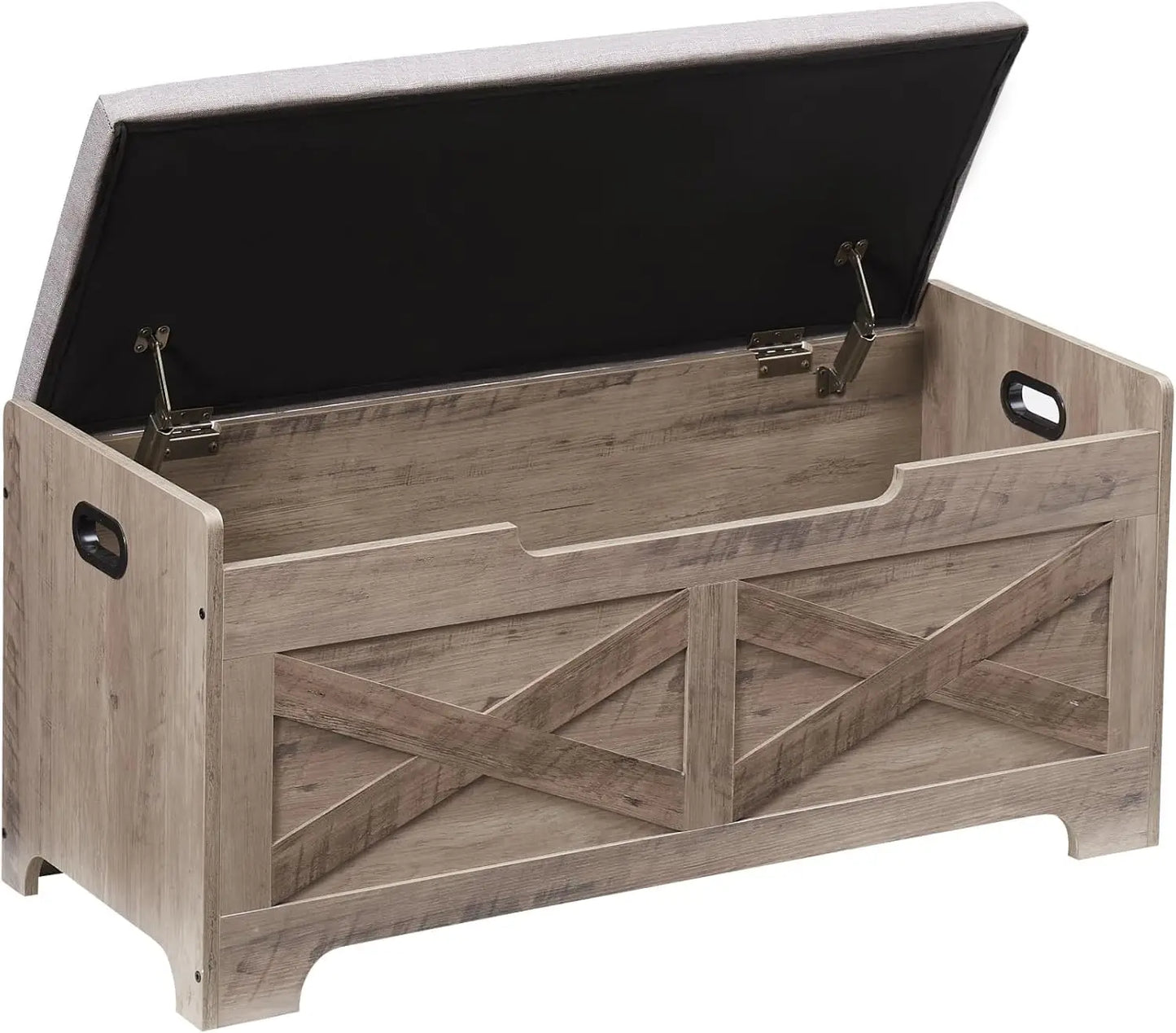 Storage Bench Storage Chest with 2 Safety Hinges Liftable top Shoe Bench Retro Wooden for Entryway Bedroom Living Room
