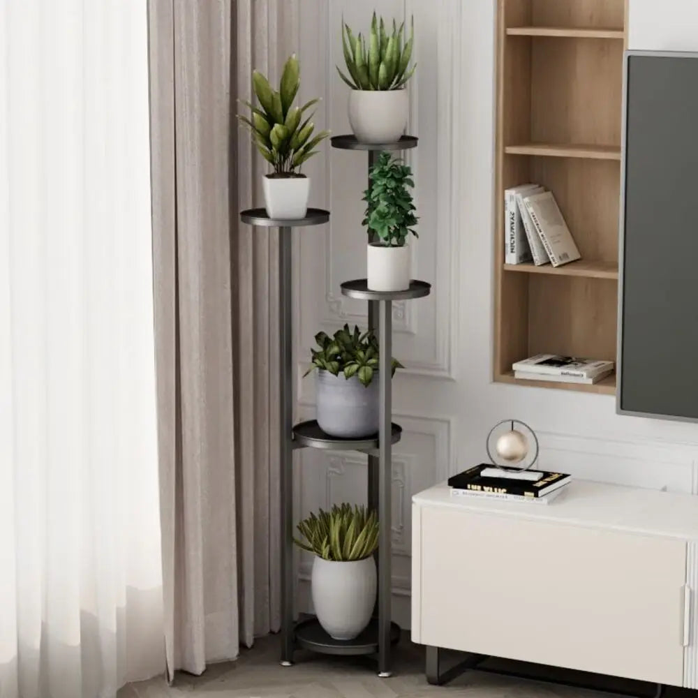 Tiered Plant Stand Indoor, Multi-Layer Metal Corner Planter Stands with Anti-slip Feet Tall Planter Holder Shelf for Home Office