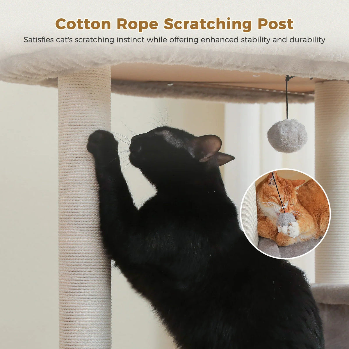 Multi-Level Cat Tree with Sisal Scratching Posts Spacious Top Perch Large Cat Bed Modern Cat Tower for Indoor Cats Large Adult Pet Furniture Cat Toys