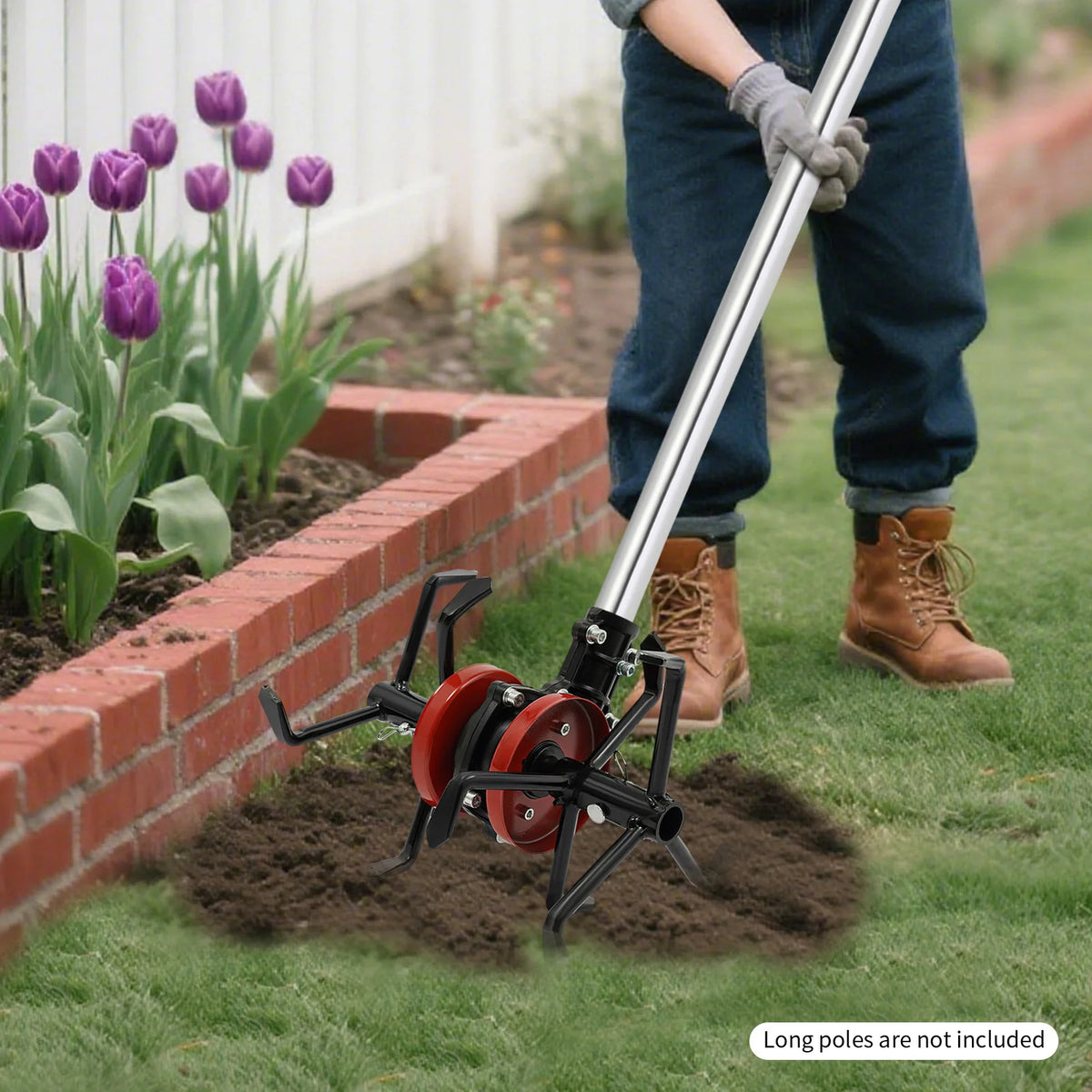 Cultivator Wheel Six Claw Weeding Tool Garden Cultivator Weeder Durable Efficient for Home Garden Soil Loosening Small Farm Use