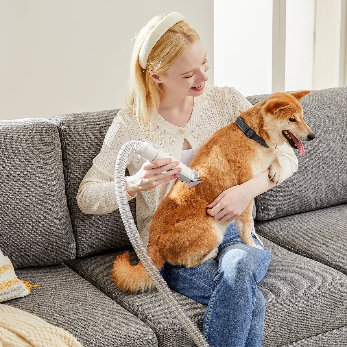 Sweetcrispy Low Noise Pet Grooming Vacuum For Dogs And Cats