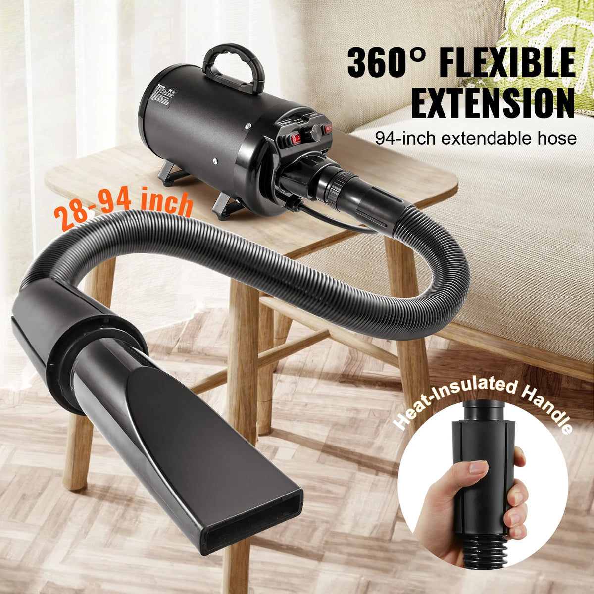 SucceBuy Professional Pet Dog Blow Dryer Adjustable Speed Grooming Tool
