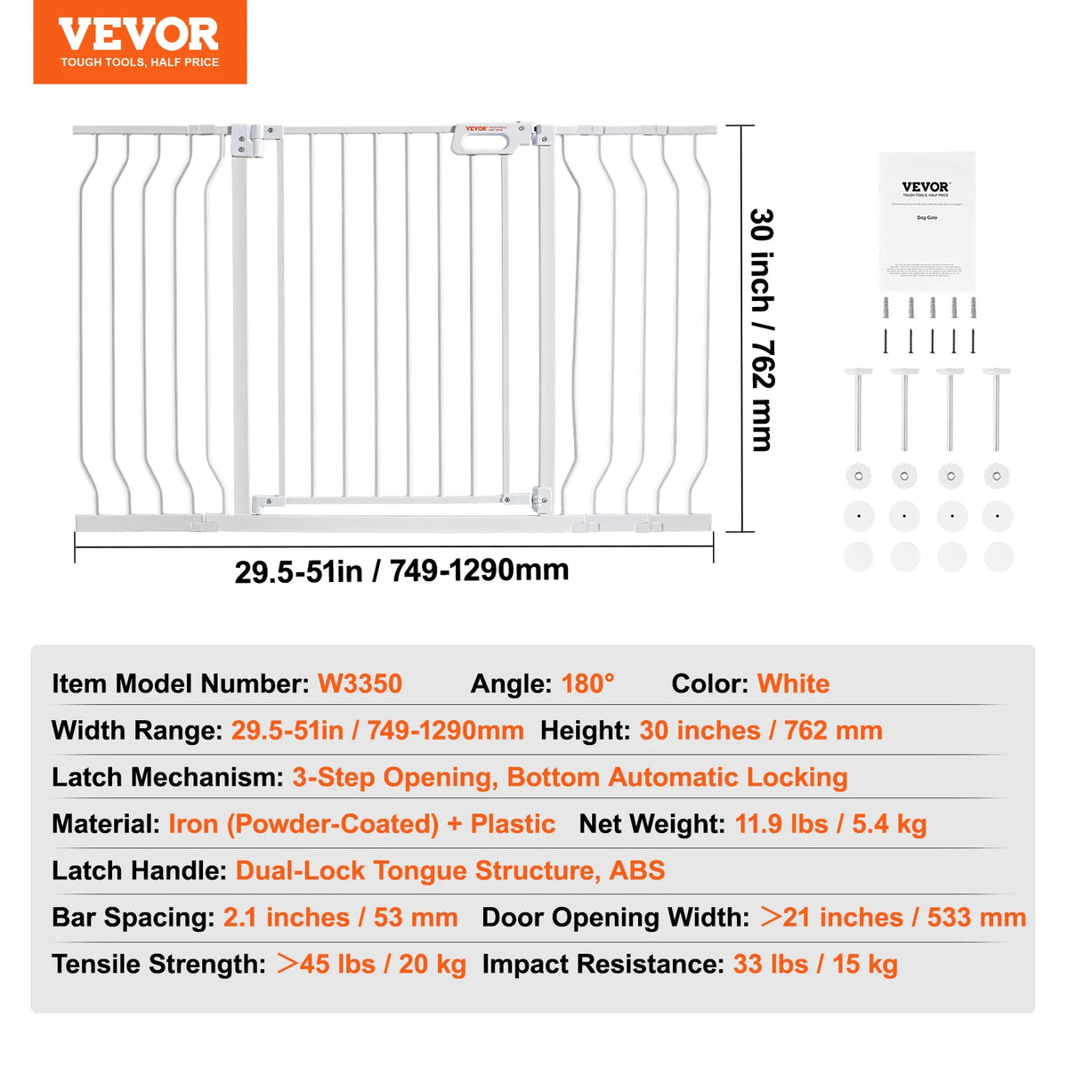 SucceBuy Pressure Mount Baby Dog Gate For Indoor Doorways