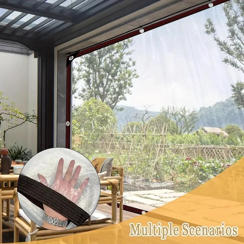 Transparent Waterproof Cloth Thickened Oilcloth Garden Rainproof Plastic Cloth Plant Cold-proof Heat Insulation Tarpaulin
