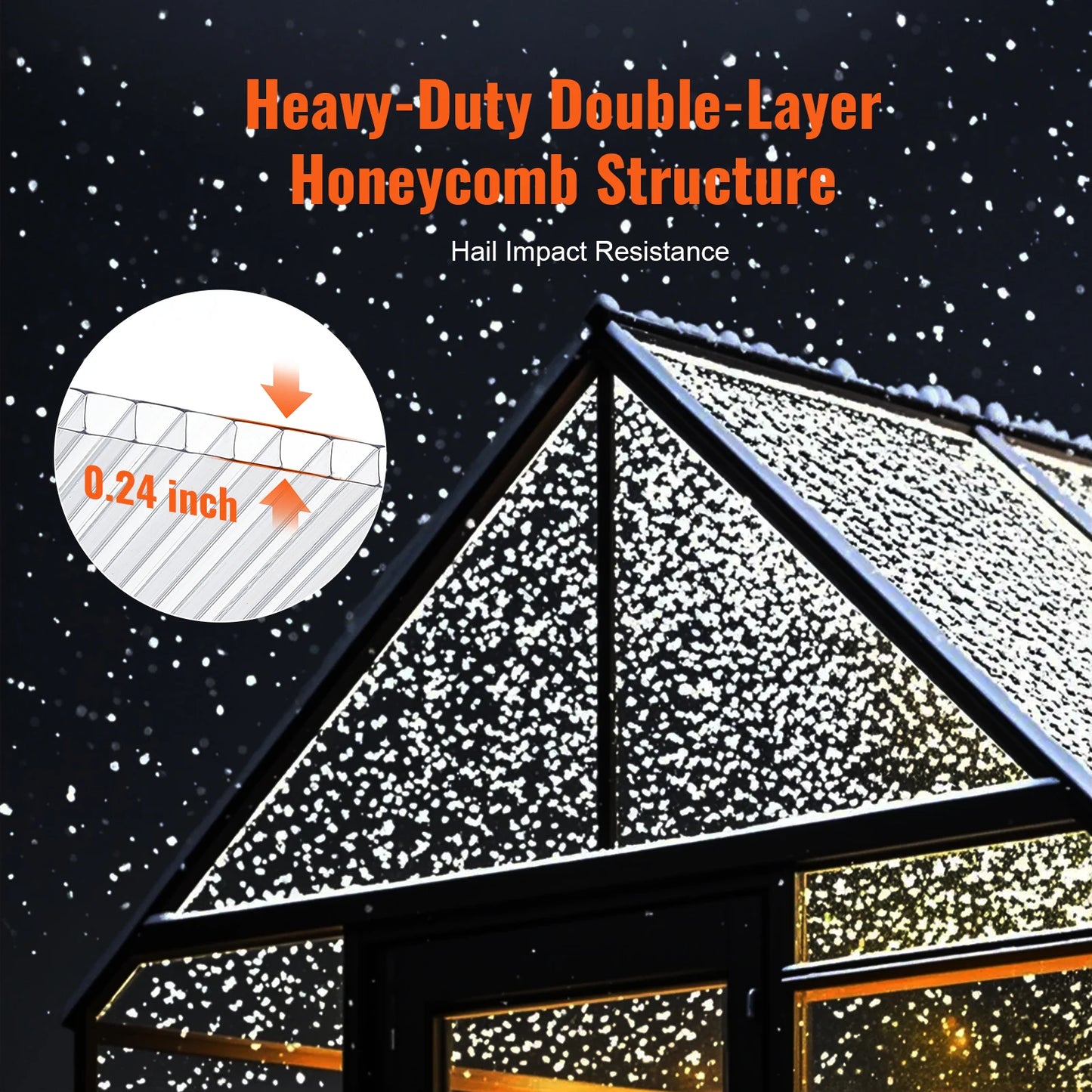 SucceBuy Polycarbonate Greenhouse Panels Roof Panels Sheets, Waterproof UV Protected Corrugated Resistance for Greenhouse/Garden