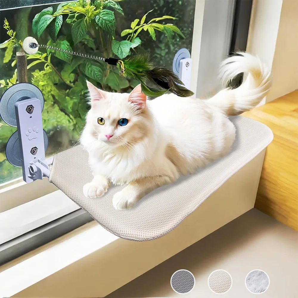Foldable Perch Hammock With 4 Strong Suction Cups, Window Cat Bed For Indoor Cats