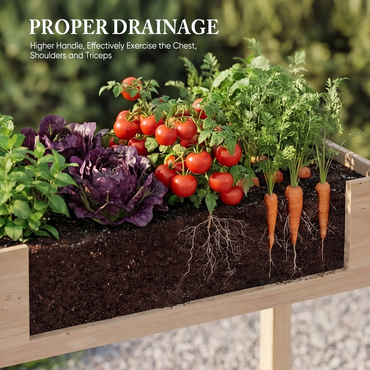 JHK 34x18x30 Inch Planter Box Outdoor Raised Garden Bed with Legs for Herbs Flowers Vegetables Elevated Wooden Garden Bed for Patio Balcony and Backyard