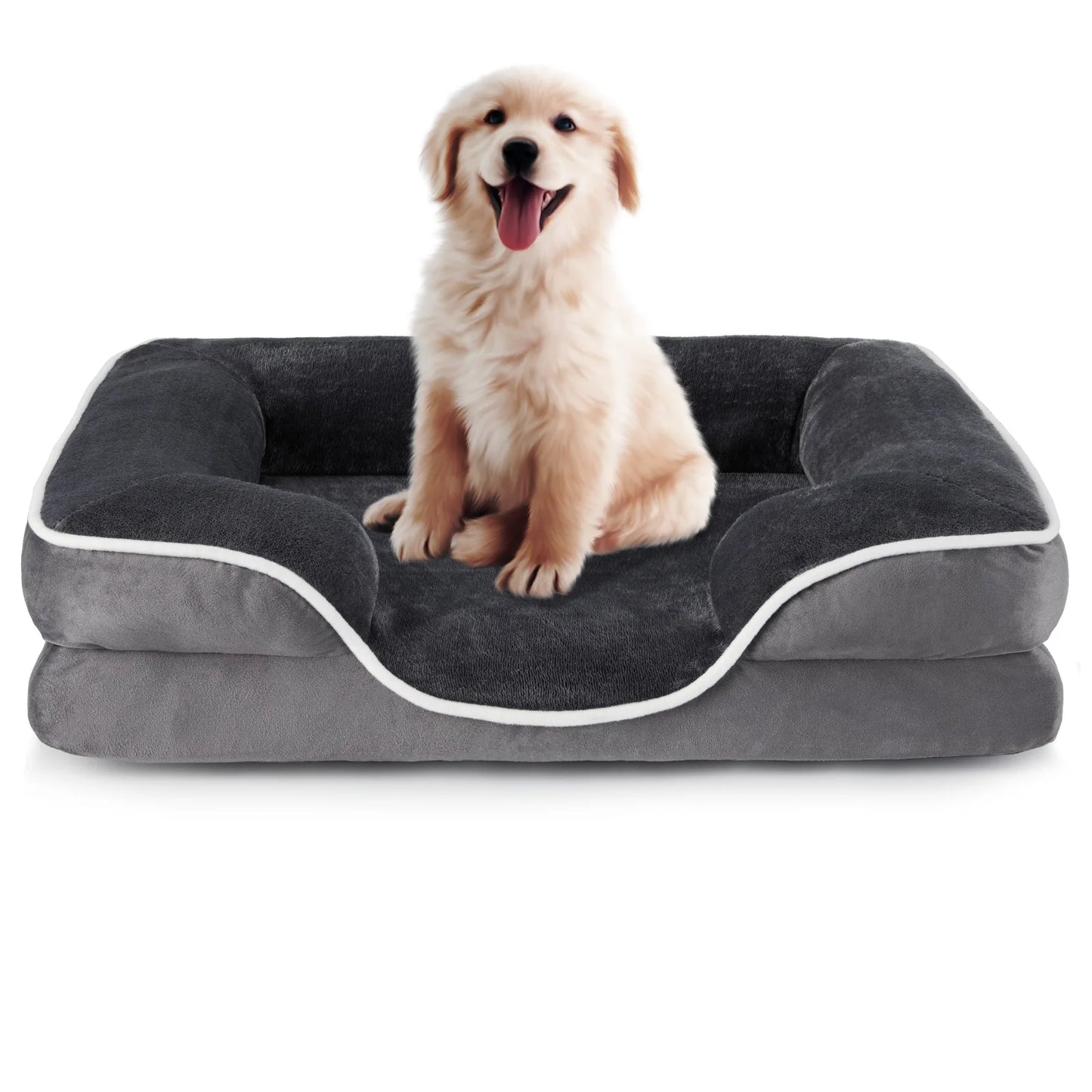 MCQ Orthopedic Memory Foam Dog Bed With Machine Washable Cover