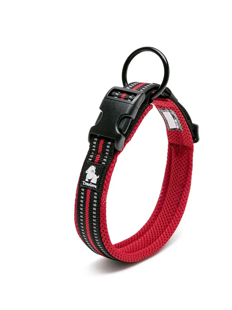 TrueLove Adjustable Padded Nylon Pet Collar With Reflective Strap