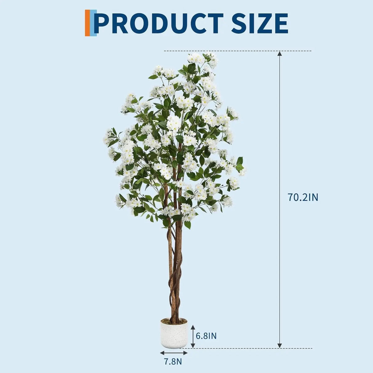 Artificial Osmanthus Tree, Tall Potted Fake Osmanthus Trees, Faux Plant in Planter with Lifelike Flowers for Home Office Decor