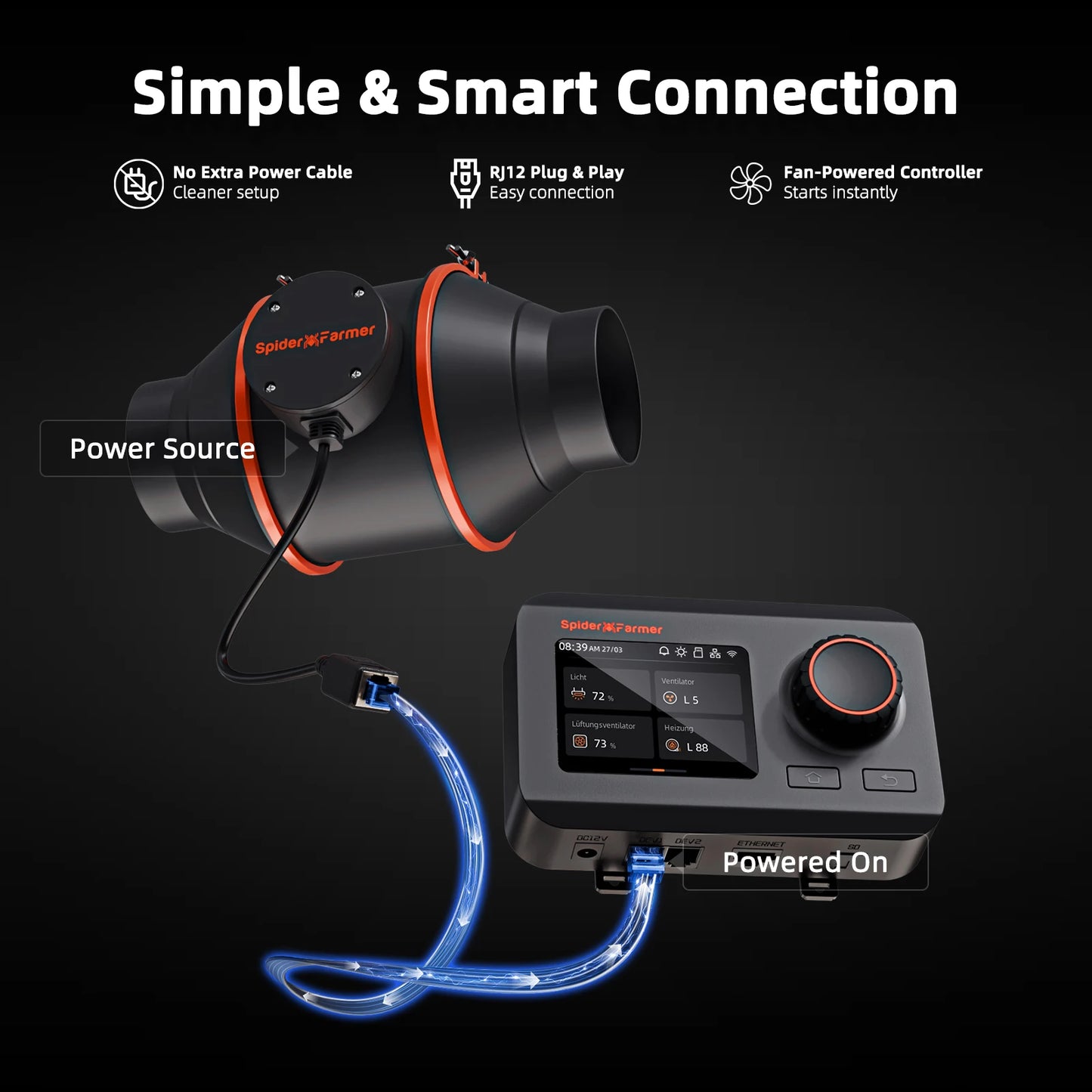 Spider Farmer 4"/6" Inline Fan Kit with GGS Controller, Smart APP Control, Ventilation Combo Air Cooling for Grow Tent