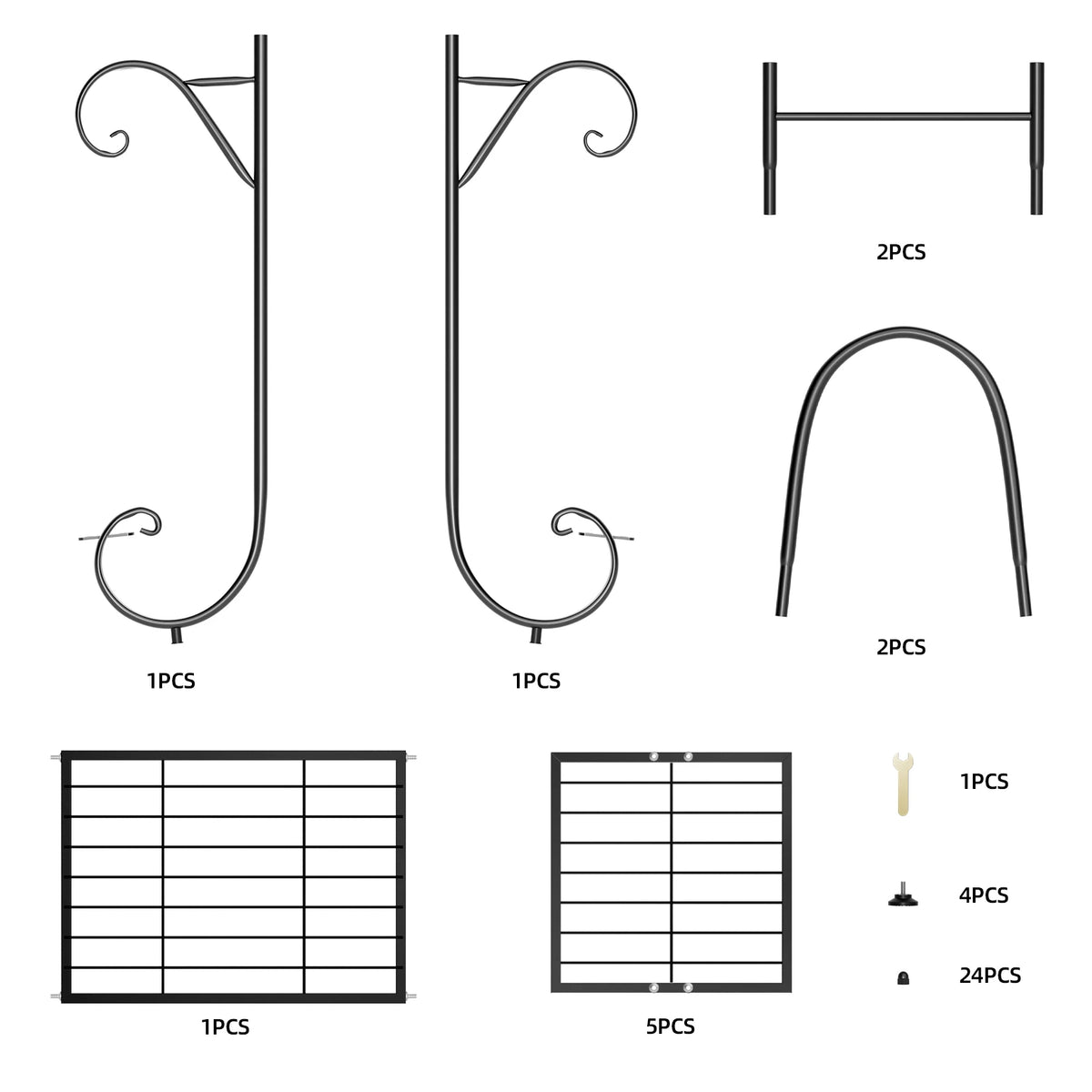6 Tiers Metal Plant Stand Indoor Outdoor Flower Anti-rust Flower Pot Display Shelf Black