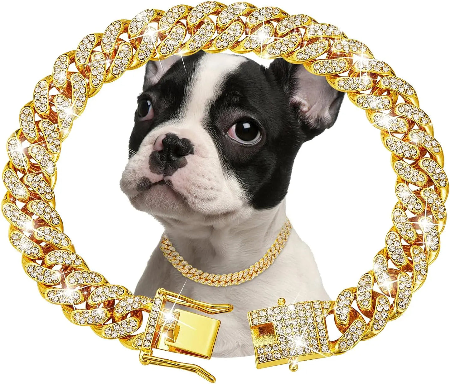 Luxury Stainless Steel Dog Chain Collar Decorative Pet Fashion Jewelry