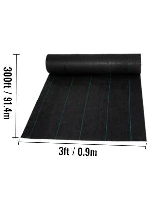 SucceBuy Woven Ground Cover Weed Barrier 5.8/5oz Landscape Fabric 4'x100'/5'x250'/3'x300'/4'x300' Garden Mat Weed Control Fabric