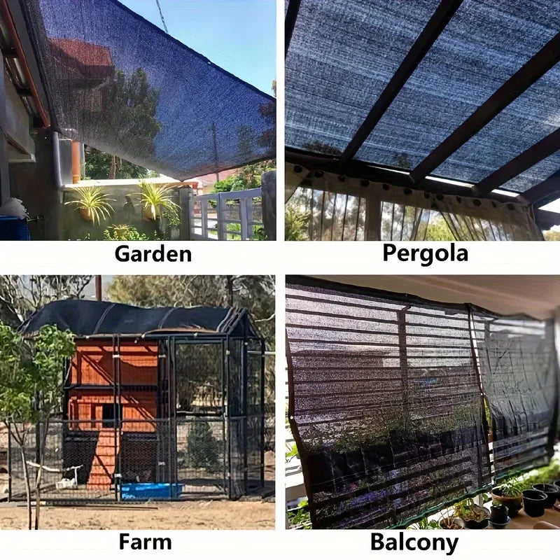Outdoor Sunshade Nets, Privacy Fence Screens, and Shaded Outdoor Patios Made of High-Density Polyethylene with Tough Uv-Resistant Mesh Holes, Suitable for Courtyard Use.