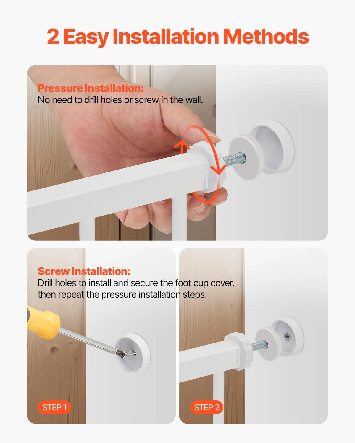 SucceBuy Pressure Mount Baby Dog Gate For Indoor Doorways
