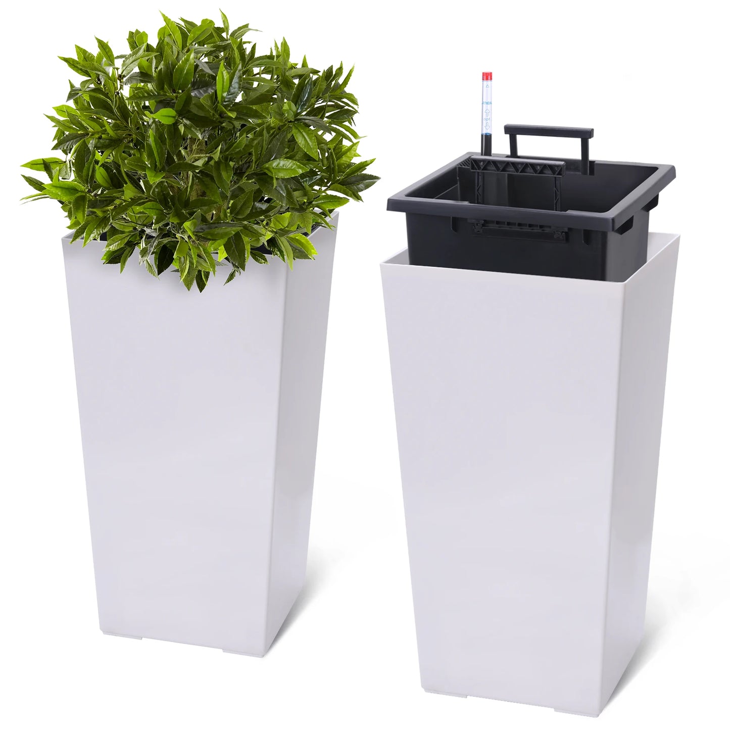HiMISS Self Watering Planters Set For Indoor Outdoor Garden