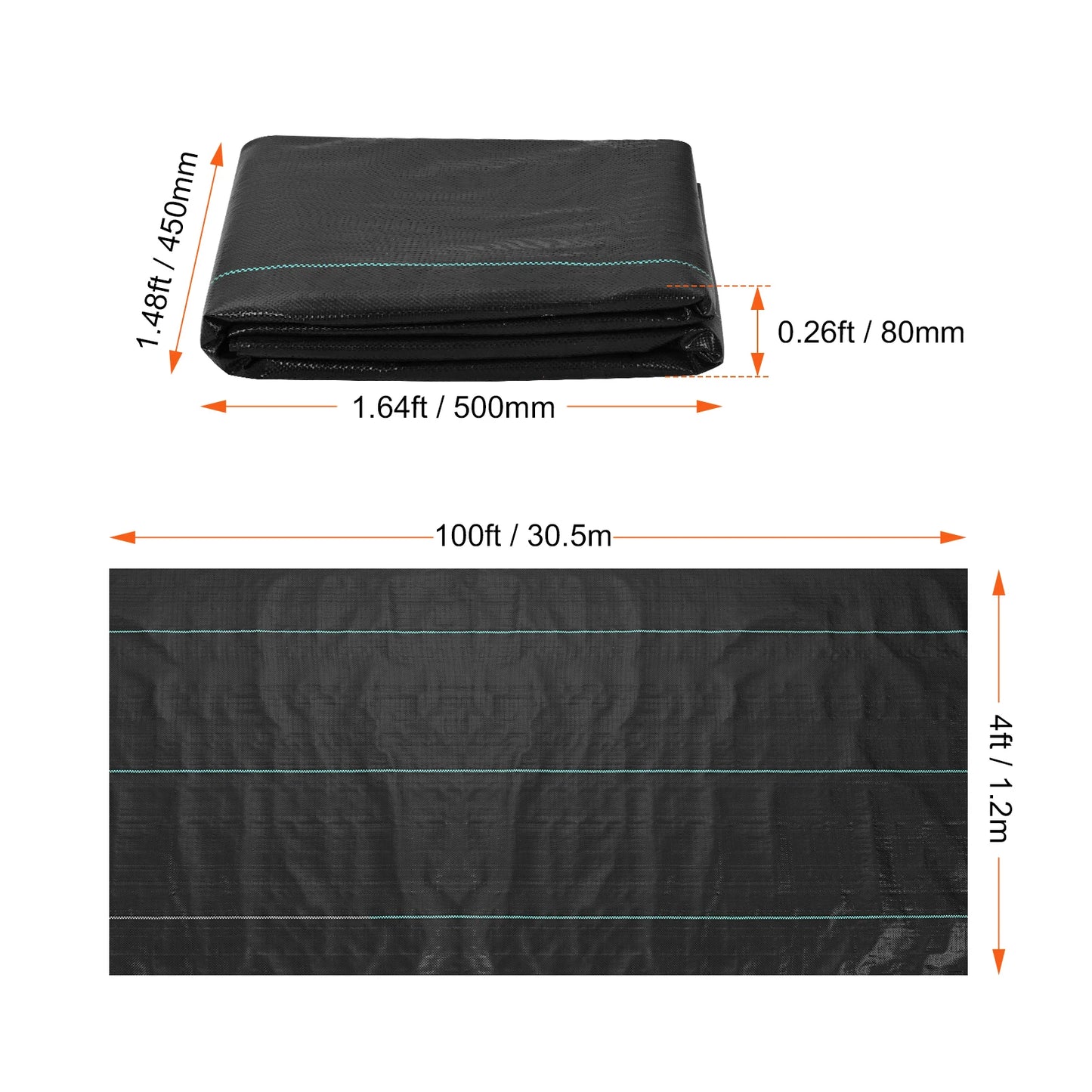 SucceBuy Weed Barrier Landscape Fabric Heavy Duty Garden Fabric Woven PP Weed Control Driveway Geotextile Fabric for Landscaping