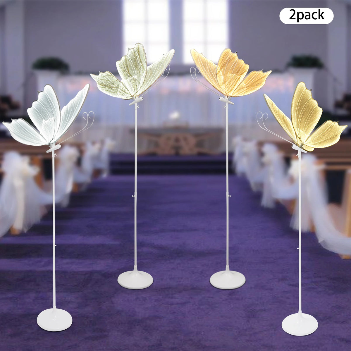 48W LED Strip Light LED 2pcs Wedding Butterfly Floor Lamp Hanging Light Romantic Hanging Wedding Butterfly Decoration Props