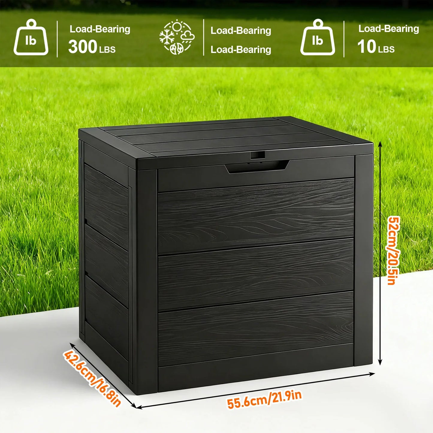 35 Gallon Large Outdoor Resin Storage Box With Lockable Lid - Heavy-Duty Deck Box For Patio Furniture Cushions, Pool Accessories