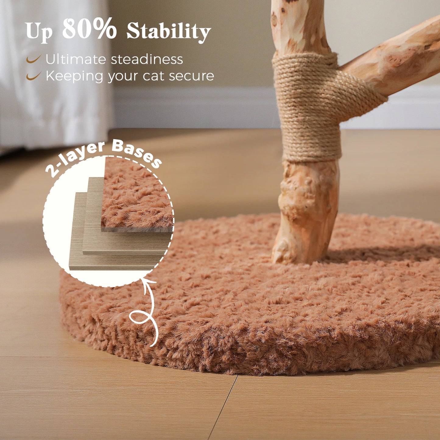 PAWZ Road Wooden Cat Tree Wicker Basket Sisal Scratching Posts