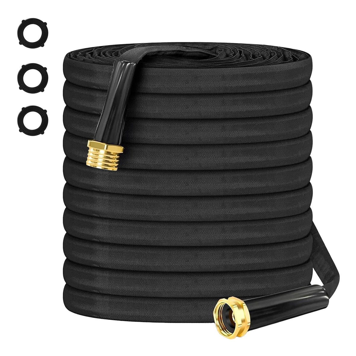 Garden Hose 25/50/75/100FT, Non-Expandable Fabric Covered Water Hose With 3/4" Fittings, Kink-Free For Outdoor Use