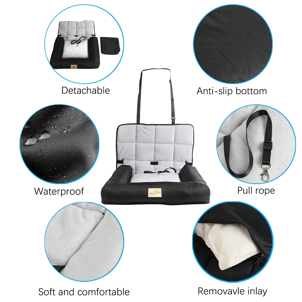 BINGOPAW Waterproof Dog Car Seat Cushion Mat With Safety Belt
