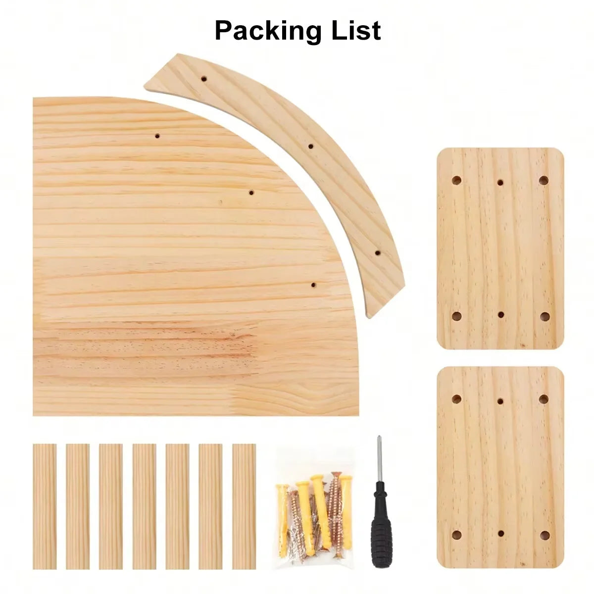 CWV Wall Mounted Cat Hammock Steps Pine Wood Climbing Shelf