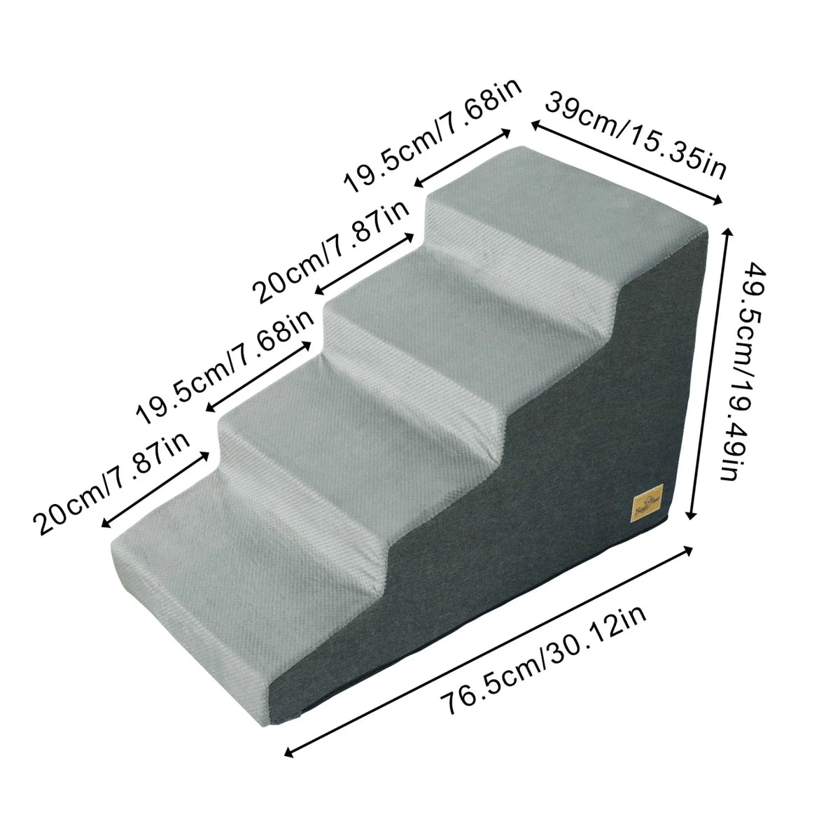 3/4 Step Dog Stairs With Washable Cover And Non-Slip Base