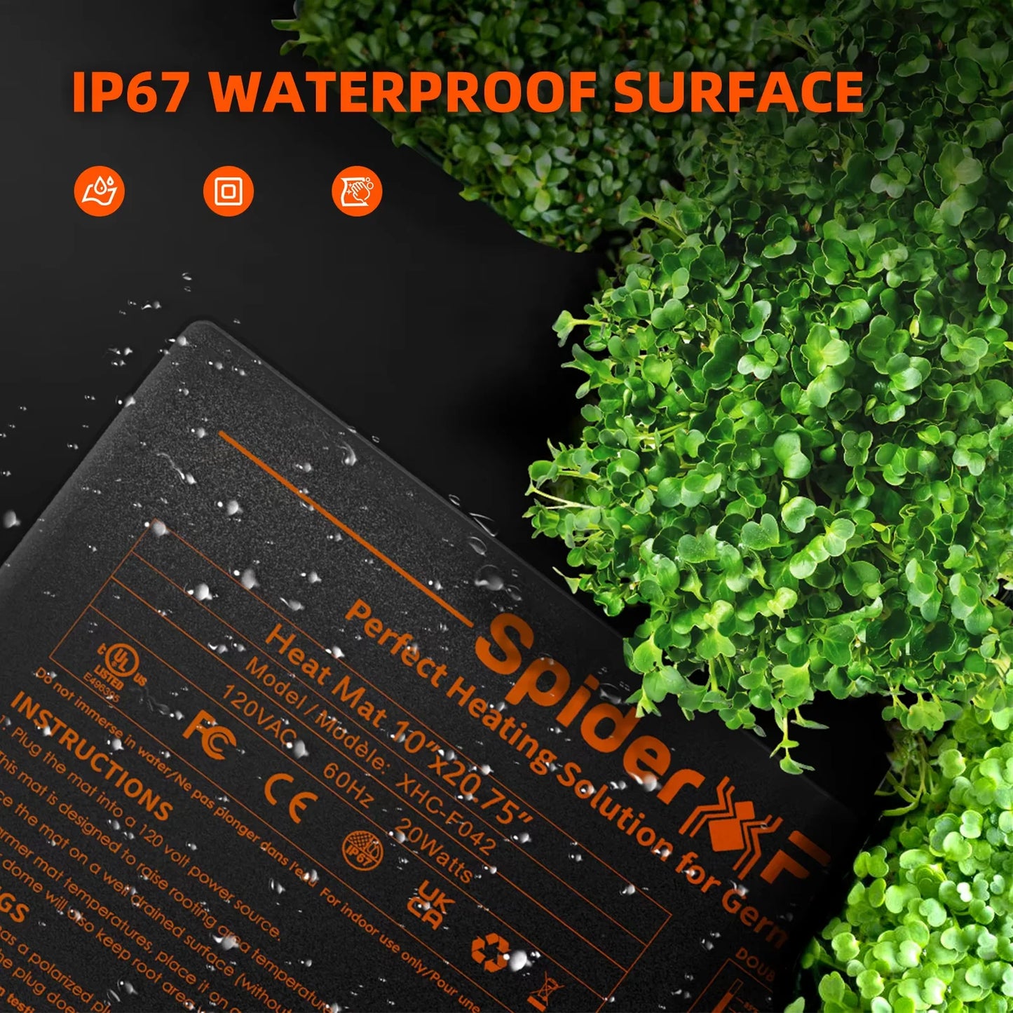 Spider Farmer 20"/48" Seedling Heat Mat Kit with Digital Thermostat Waterproof Indoor Plant & Hydroponics Growing Combo Set