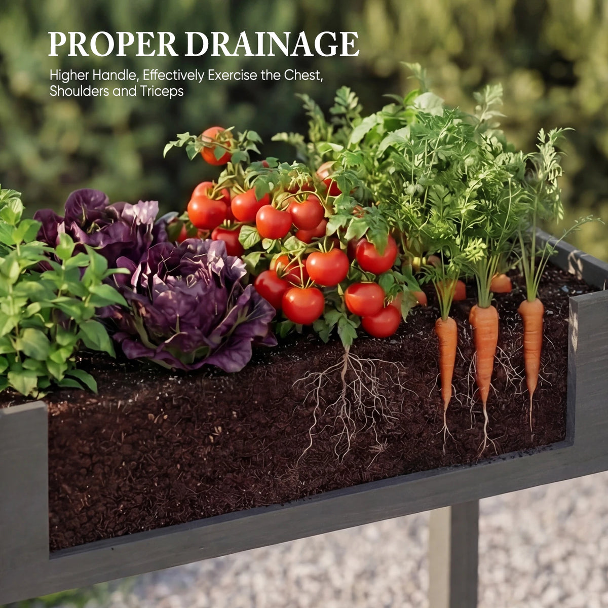 JHK 72x23x30 Inch Wood Planter Box Outdoor Raised Garden Bed with Legs for Herbs Flowers Vegetables Elevated Wooden Garden Bed for Patio Balcony and Backyard