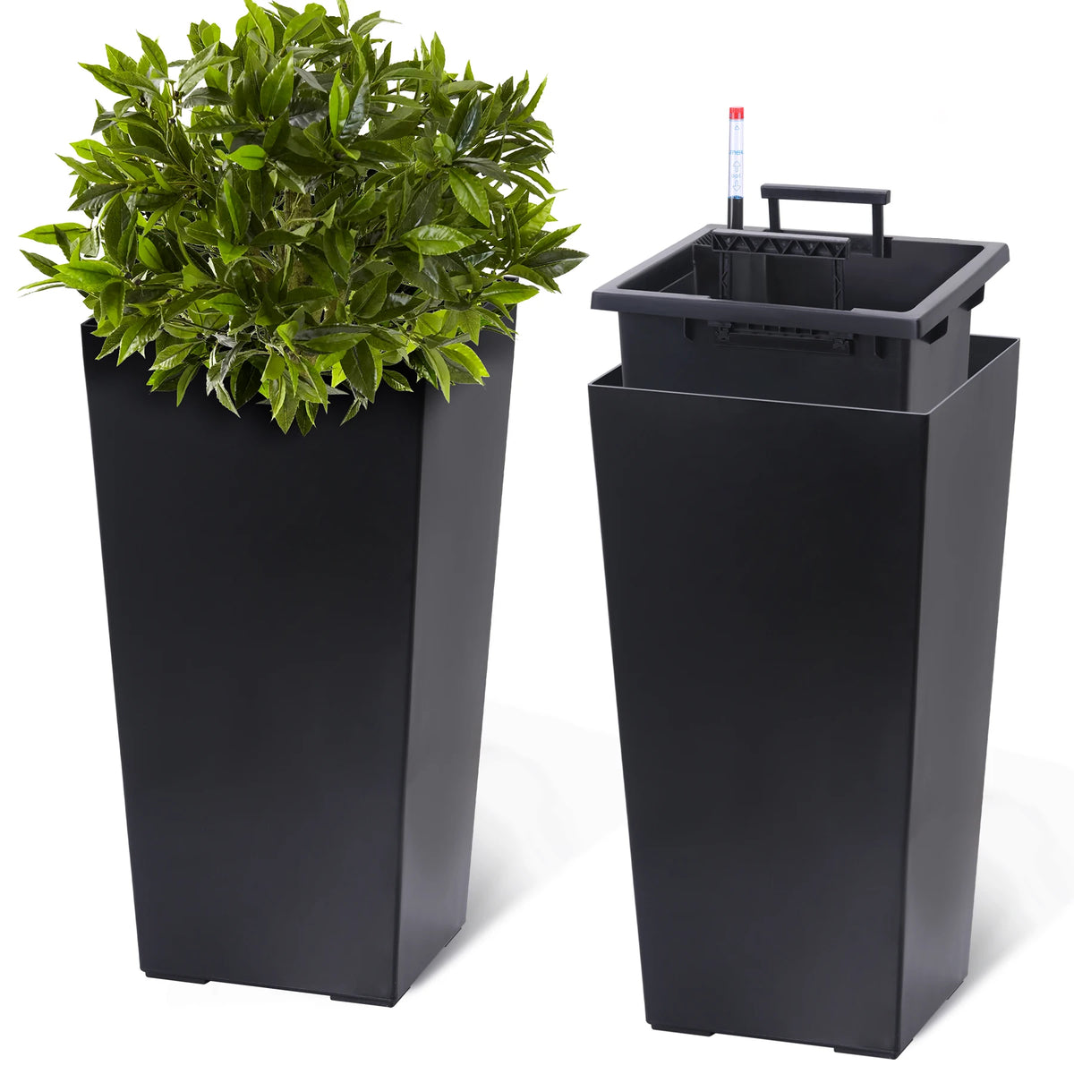 HiMISS Self Watering Planters Set For Indoor Outdoor Garden