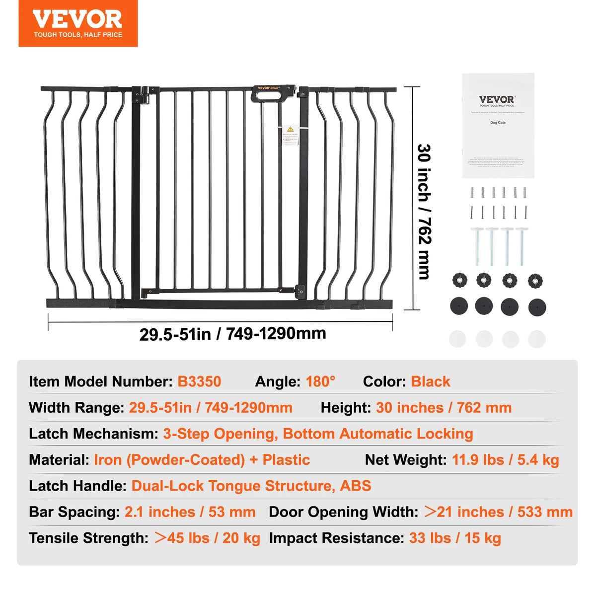 SucceBuy Pressure Mount Baby Dog Gate For Indoor Doorways