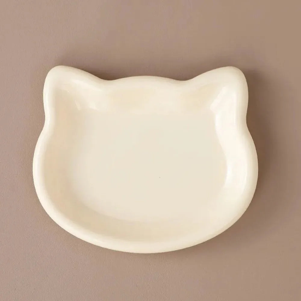1/4pcs Cute Cat Shape Cat Bowl Plastic Anti-Fall Flip Cat Food Bowl Non-slip Pet Food Dish Pet Feeding