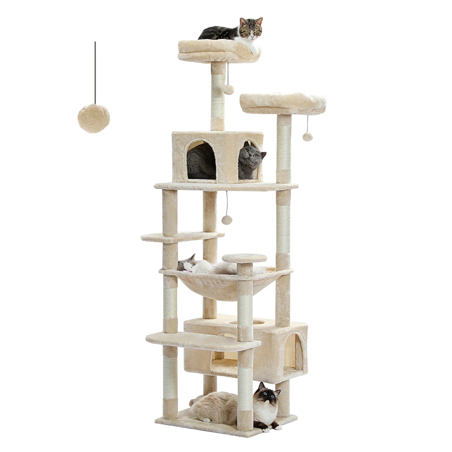 PAWZ Road Cat Tree Tower With Scratching Posts Hammock Condo