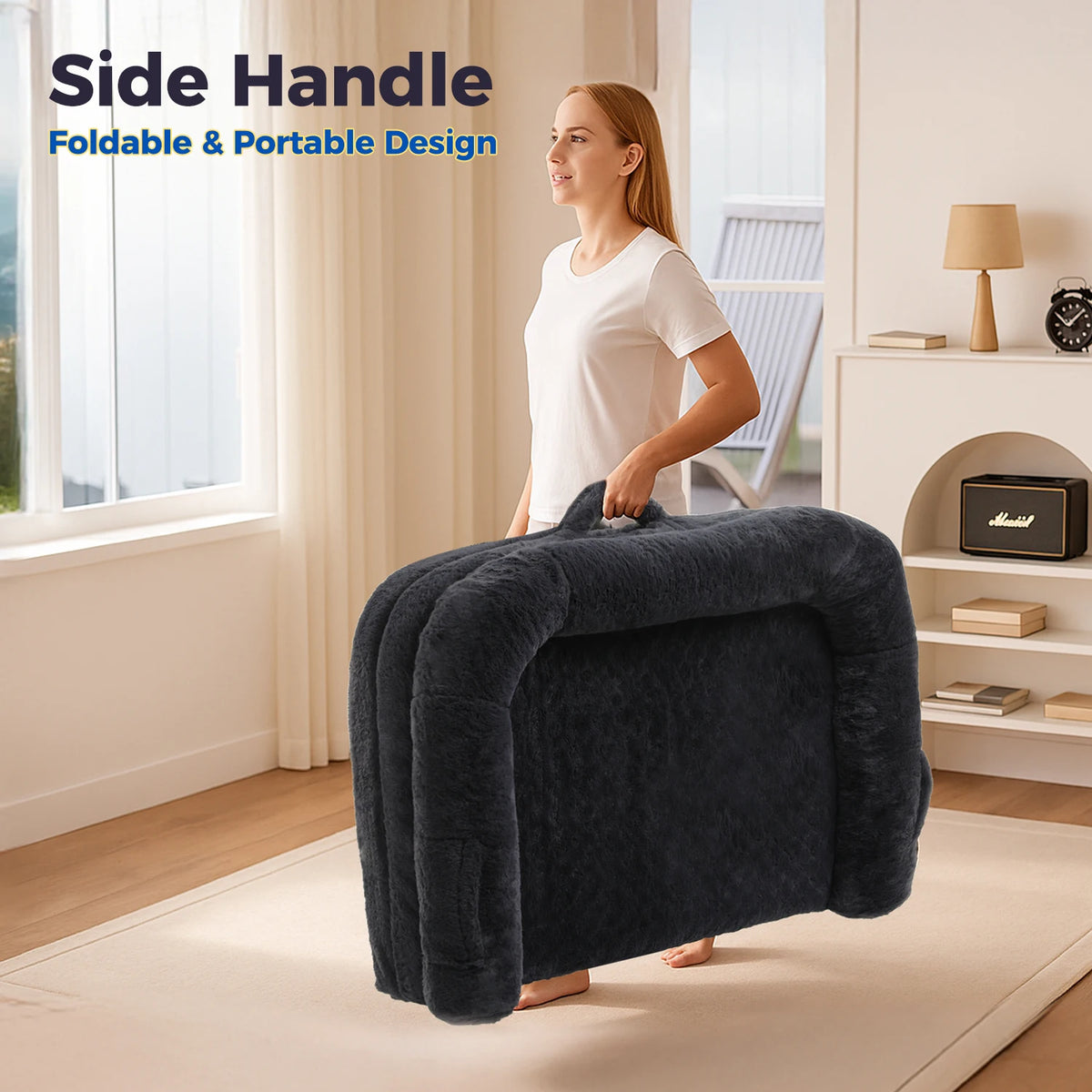 PAWZ Road Foldable Plush Dog Bed With Washable Cover