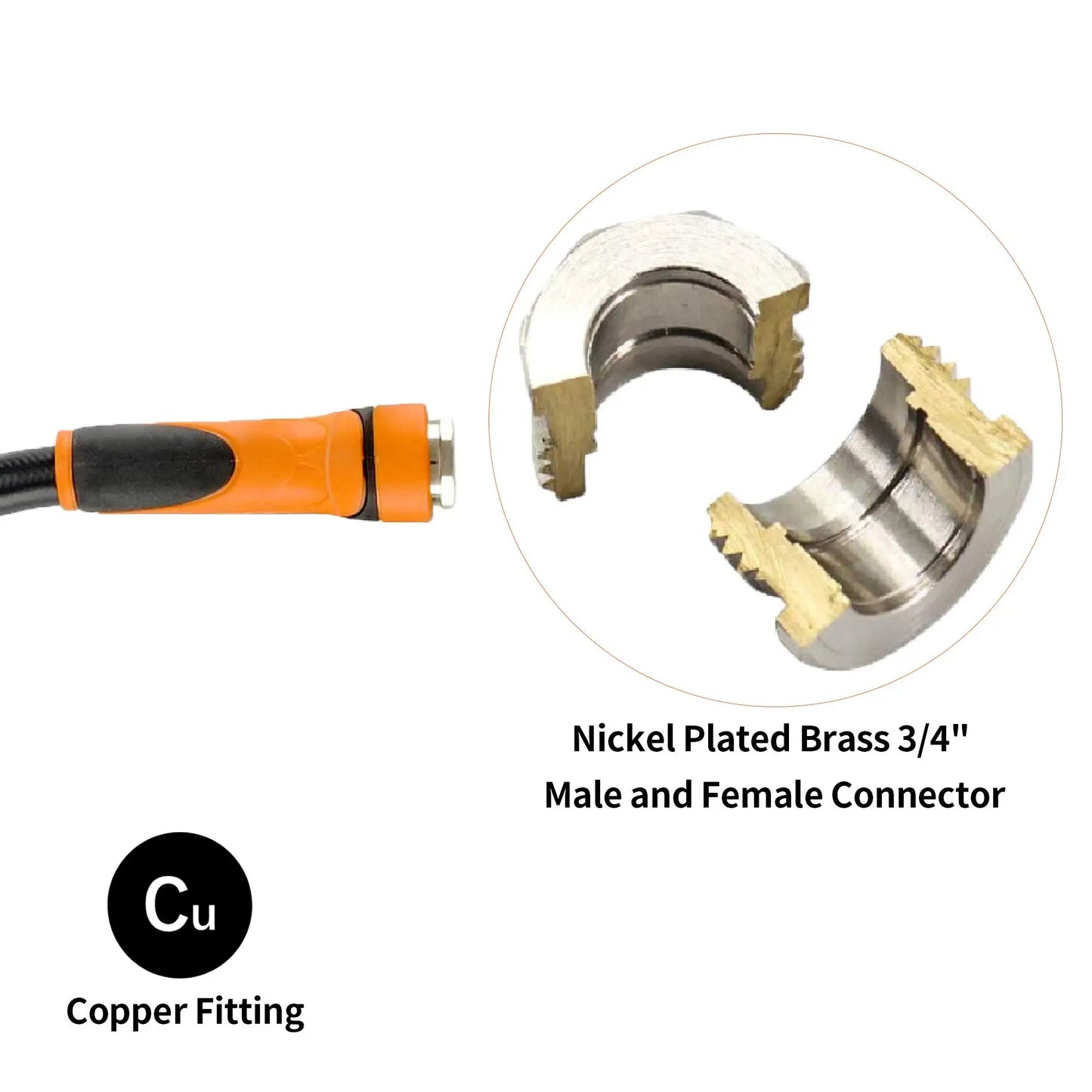Giraffe Tools Garden Hose 5/8", Water Hose Heavy Duty, Flexible, Lightweight Hybrid Hose with Swivel Handle, 5-100ft Male to Female Fittings, Burst 600 PSI, Short Leader Hose