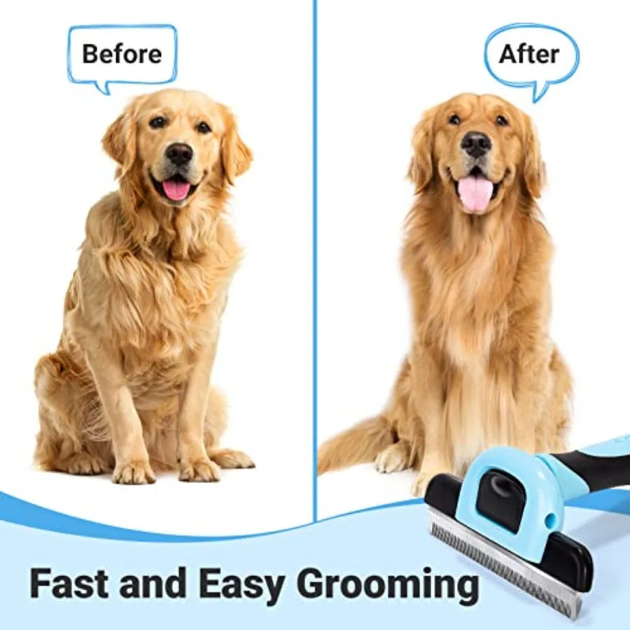 Pet Grooming Brush Deshedding Tool For Dogs Cats Stainless Steel