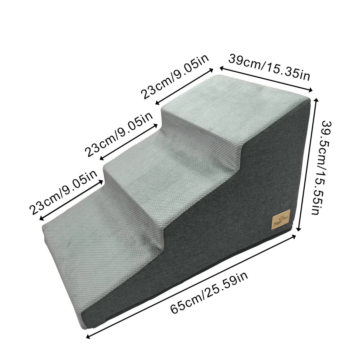 3/4 Step Dog Stairs With Washable Cover And Non-Slip Base