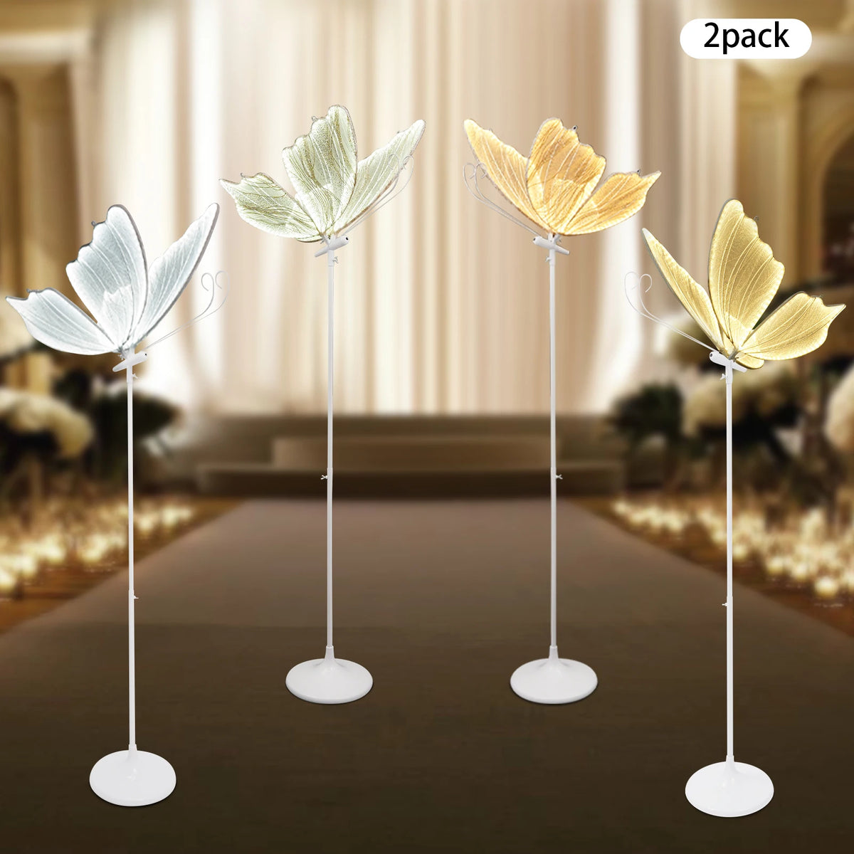 48W LED Strip Light LED 2pcs Wedding Butterfly Floor Lamp Hanging Light Romantic Hanging Wedding Butterfly Decoration Props