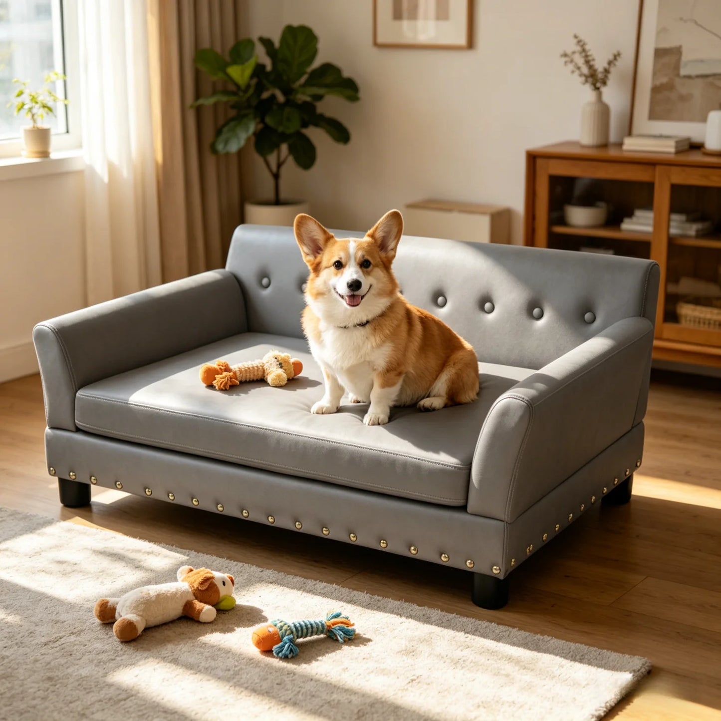 Bingopaw Waterproof Dog Sofa With Removable Microfiber Cushion
