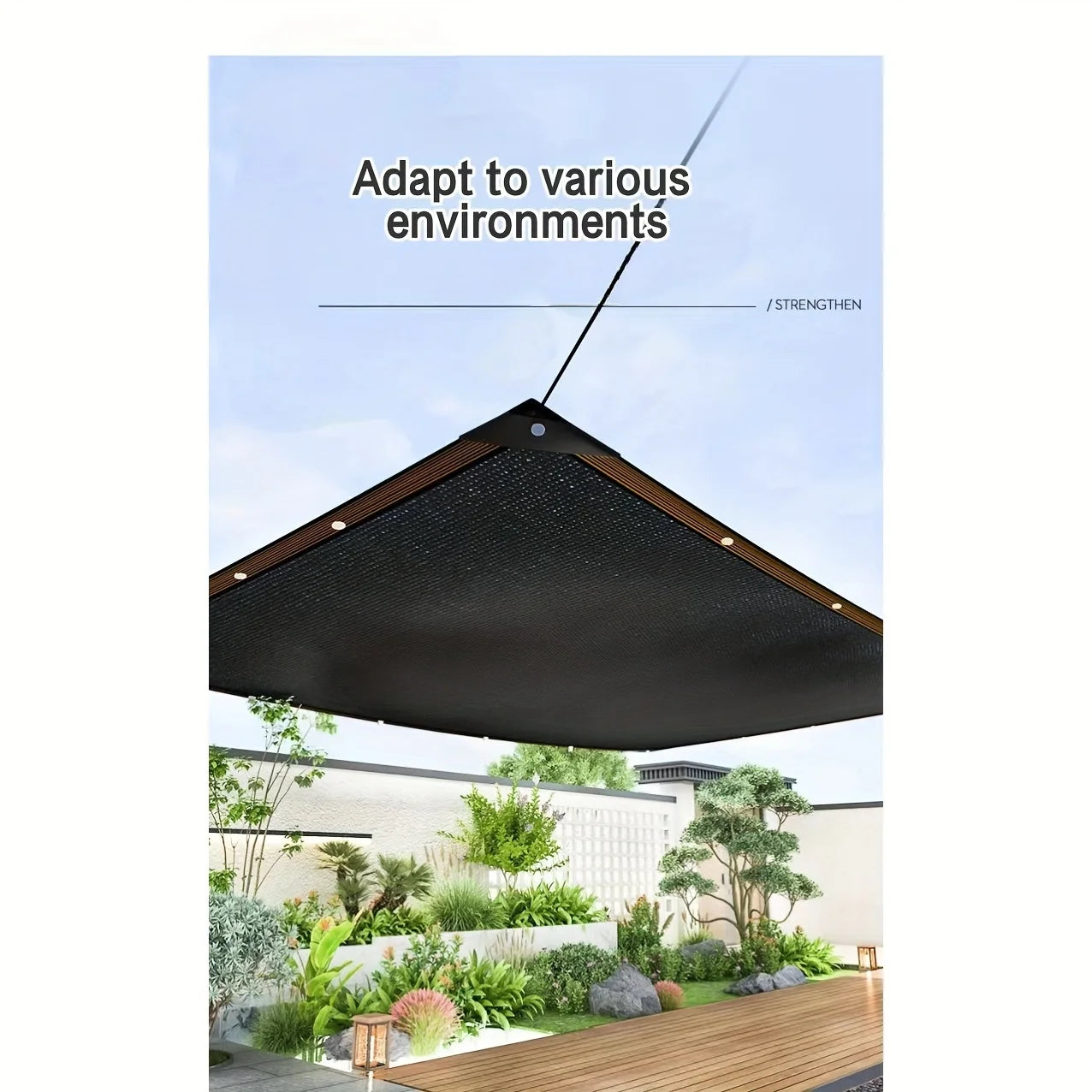 Sunshade Net, Privacy Fence Screen, Outdoor Gap Filling Sunshade Net Multi-Purpose Sail Net with High Toughness and Air Permeability, Reinforced Corners with Brass Buckles, Suitable for Dog House Canopies.