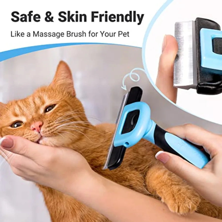 Pet Grooming Brush Deshedding Tool For Dogs Cats Stainless Steel